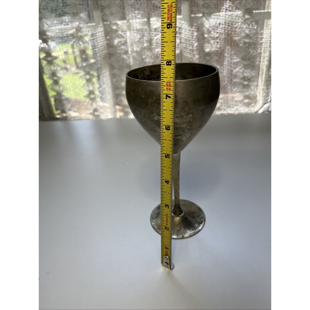 Vintage Leonard E.P.N.S Silverplate Goblet, 7 1/2" Tall & 3 3/4" Widest - Picture 5 of 6